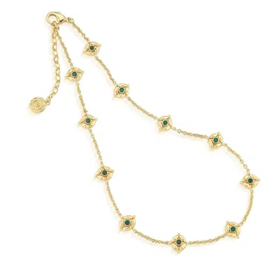 Capucine De Wulf Women's Mystic Eye Double Sided Necklace In Blue Labradorite/green Onyx In Gold