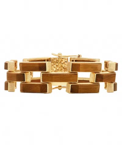 Capucine De Wulf Women's Pathway Link Bracelet In Teak With Gold In Multi