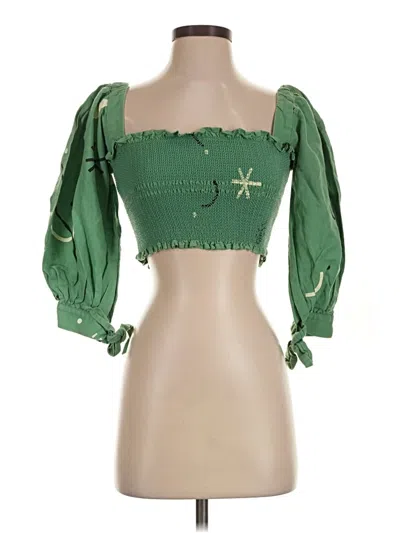 Pre-owned Capulet 3/4 Sleeve Blouse In Green