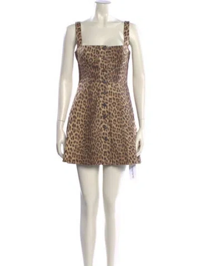 Pre-owned Capulet Animal Print Mini Dress In Neutral