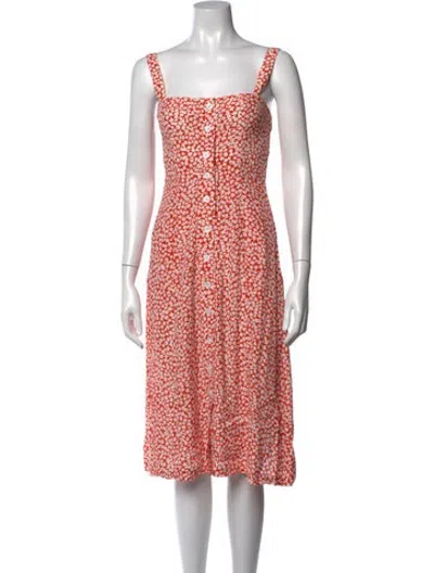 Pre-owned Capulet Floral Print Long Dress In Orange