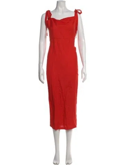 Pre-owned Capulet Linen Long Dress In Orange