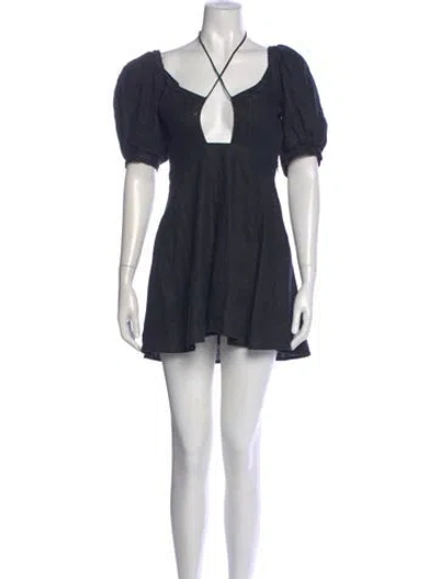 Pre-owned Capulet Linen Mini Dress In Blue