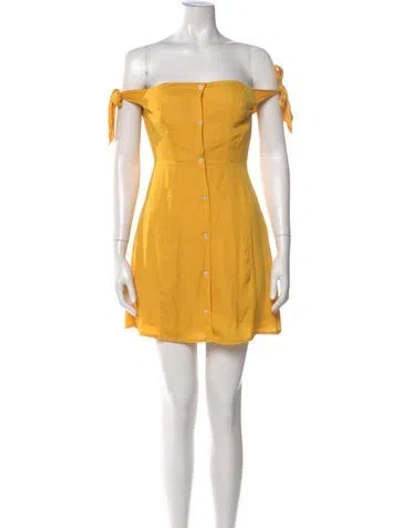 Pre-owned Capulet Off-the-shoulder Mini Dress In Yellow