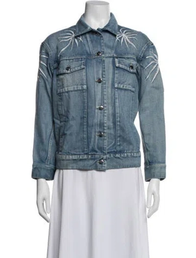 Pre-owned Capulet Patterned Denim Jacket In Blue