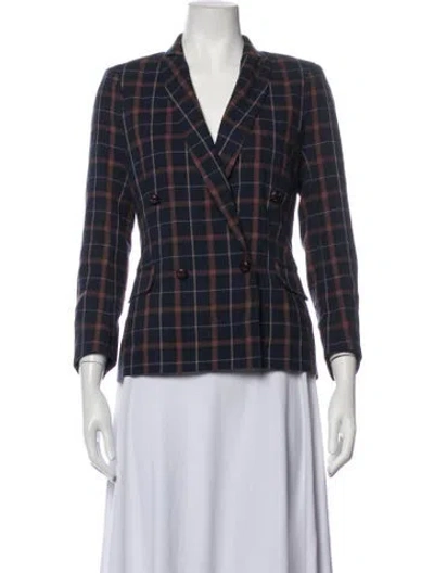 Pre-owned Capulet Plaid Print Blazer In Blue