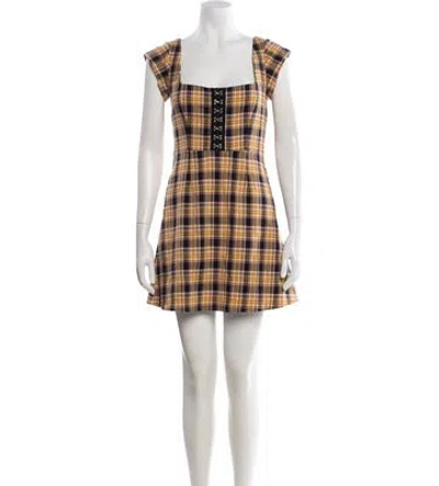 Pre-owned Capulet Plaid Print Mini Dress In Multi