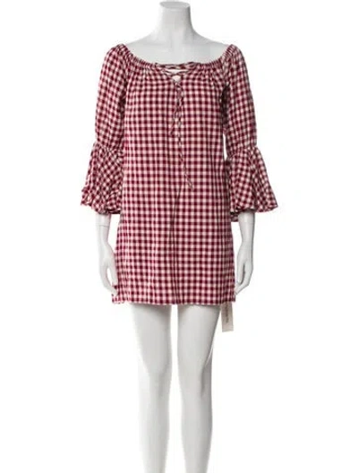 Pre-owned Capulet Plaid Print Mini Dress In Red