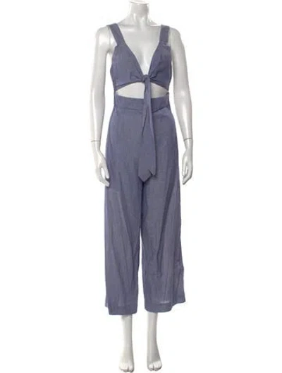 Pre-owned Capulet Plunge Neckline Jumpsuit In Blue