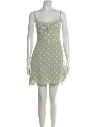 Pre-owned Capulet Polka Dot Print Mini Dress In Green
