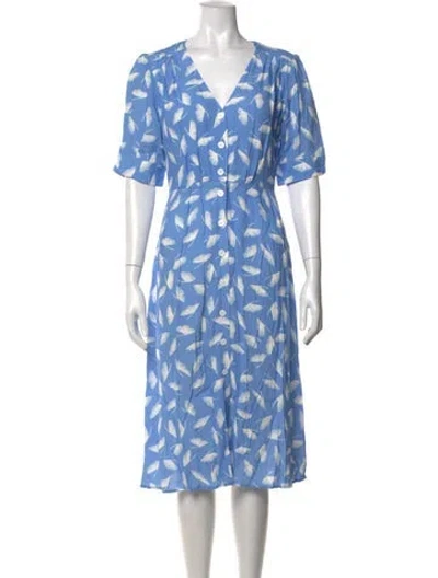 Pre-owned Capulet Printed Midi Length Dress In Blue