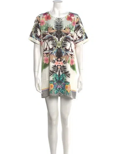 Pre-owned Capulet Printed Mini Dress In White