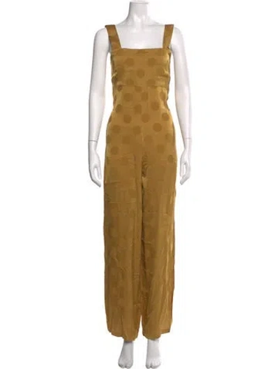 Pre-owned Capulet Square Neckline Jumpsuit In Gold