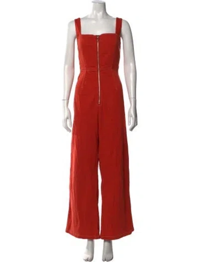 Pre-owned Capulet Square Neckline Jumpsuit In Orange