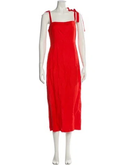 Pre-owned Capulet Square Neckline Long Dress In Orange