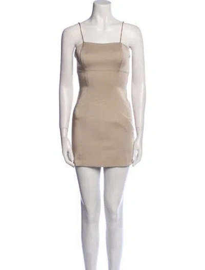 Pre-owned Capulet Square Neckline Mini Dress In Neutral