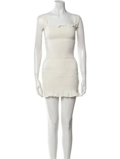Pre-owned Capulet Square Neckline Mini Dress In Neutral