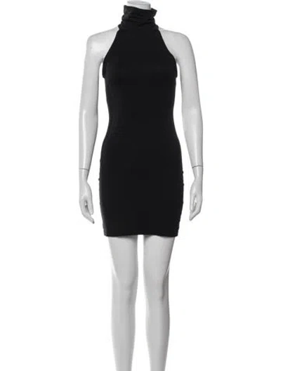 Pre-owned Capulet Turtleneck Mini Dress In Black