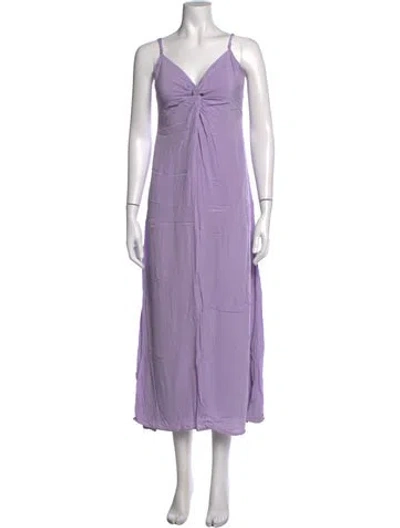 Pre-owned Capulet V-neck Long Dress In Purple
