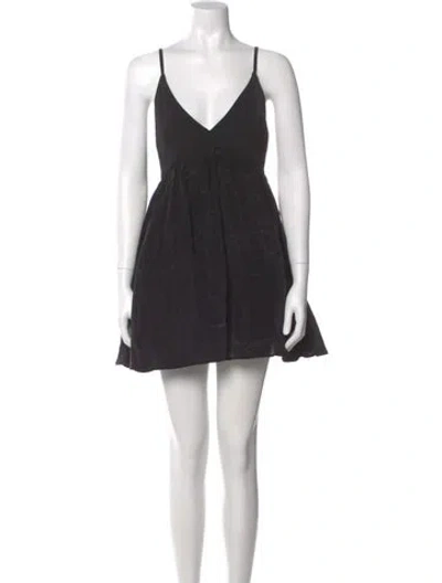 Pre-owned Capulet V-neck Mini Dress In Black