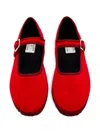 Capulette Buckle Strap Ballerinas In Red