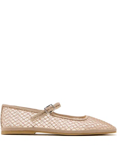 Capulette Crystal-embellishment Mesh Ballet Flats In Brown