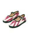 Capulette Ikat-pattern Buckle Ballet Flats In Red