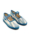 Capulette Ikat-pattern Buckled Ballerina Shoes In Blue