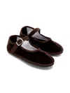 Capulette Velvet Buckle Ballerinas In Black
