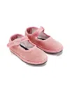 Capulette Velvet Buckled Ballet Flats In Pink