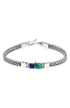 Caputo & Co . Artisan Colorblock Cabochon Bracelet In Metallic