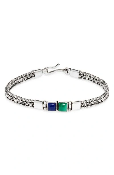 Caputo & Co . Artisan Colorblock Cabochon Bracelet In Metallic