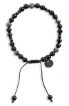 Caputo & Co Aura Gemstone Slider Bracelet In Black
