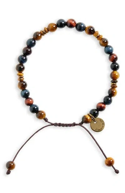 Caputo & Co Aura Gemstone Slider Bracelet In Brown