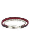 Caputo & Co Bali Chain & Macramé Double Wrap Bracelet In Brown