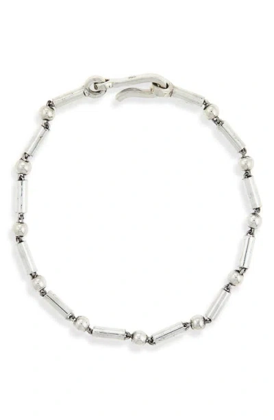 Caputo & Co Bar & Bead Bracelet In Silver