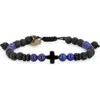 Caputo & Co Black Onyx Cross Bracelet