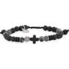 Caputo & Co Black Onyx Cross Bracelet In Black