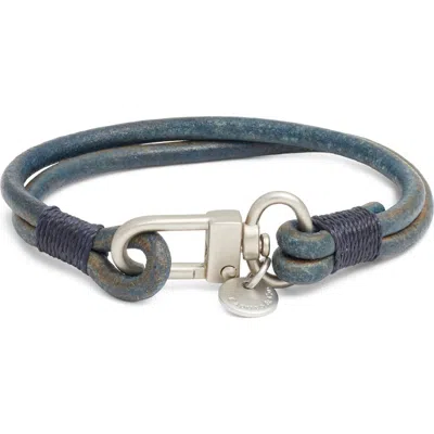 Caputo & Co . Chunky Craftman Leather Bracelet In Blue