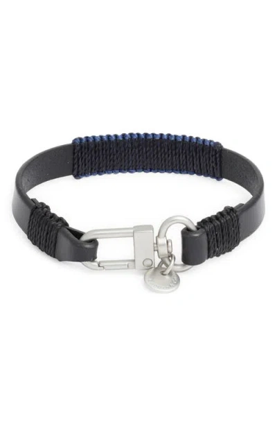 Caputo & Co . Colorblock Leather Bracelet In Black