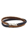 Caputo & Co Colorblock Macramé Double Wrap Bracelet In Brown