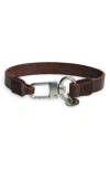 Caputo & Co Contrast Edge Leather Bracelet In Black