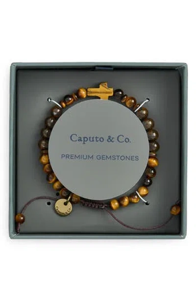Caputo & Co . Cross Beaded Bracelet In Red
