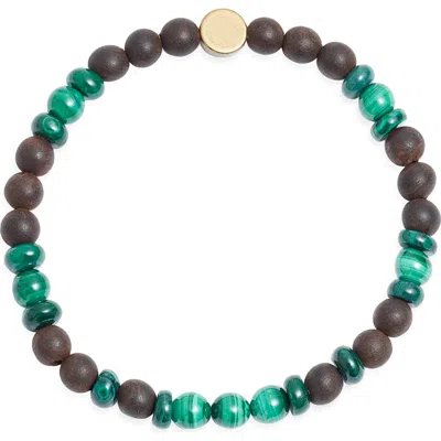 Caputo & Co . Earth Spirit Malachite & Wood Bracelet In Green