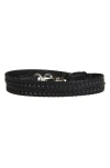 Caputo & Co Embossed Double Wrap Leather Bracelet In Multi
