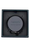 Caputo & Co Embossed Multistripe Leather Bracelet In Black