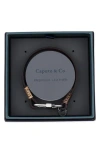 Caputo & Co Embossed Multistripe Leather Bracelet In Brown