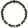 Caputo & Co . Evil Eye Orbit Beaded Bracelet In Black