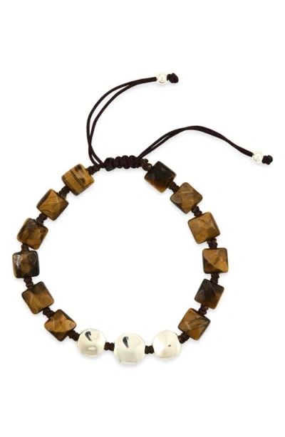 Caputo & Co . Faceted Square Bracelet In Brown
