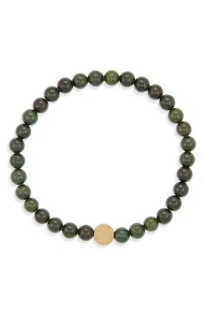 Caputo & Co Gem Stretch Bracelet In Green African Jasper